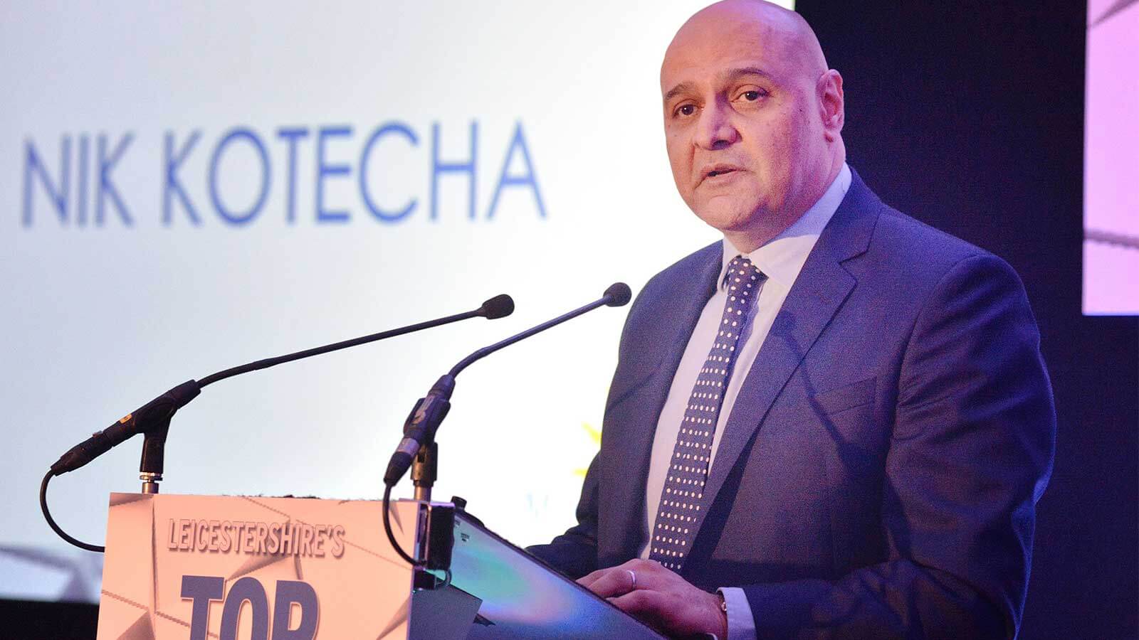 Dr Nik Kotecha OBE, Chief Executive of Morningside Pharmaceuticals, at the Top 200 Leicestershire Companies 2019